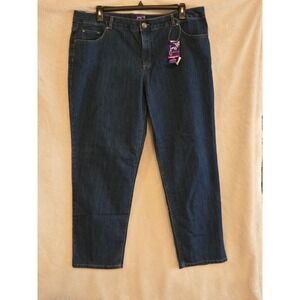 Just My Size JMS Women 22W Plus Classic Fit Straight Leg Jeans Dark Denim